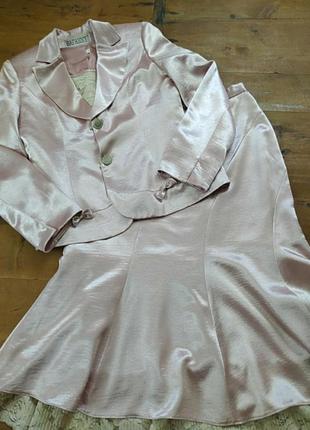 Костюм трійка ошатний атласний з гіпюром safanny jeans