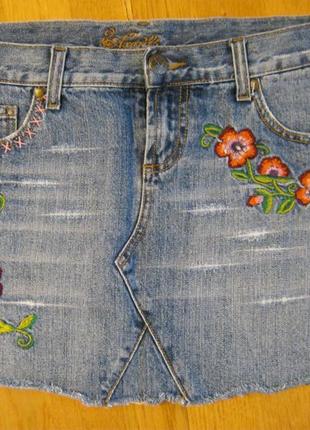 Джинсовая мини юбка axara  размер с-м