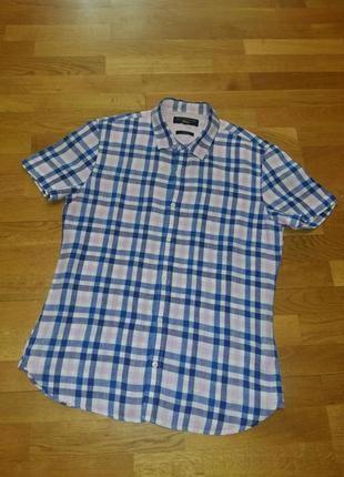 Льняная рубашка с коротким рукавом шведка paul costelloe размер s1 фото