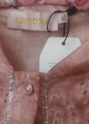 Невесомая рубашка с капюшоном, туника, блузка, прошва, шитье, италия6 фото