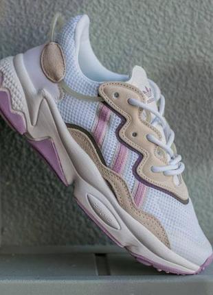 Женские кроссовки  adidas ozweego “white\grey\rose1 фото