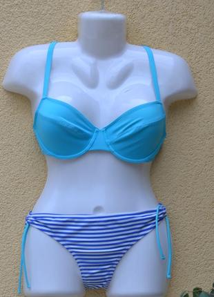Tpehdobый купальник у морському стилі кольору морської хвилі femilet swimwear.