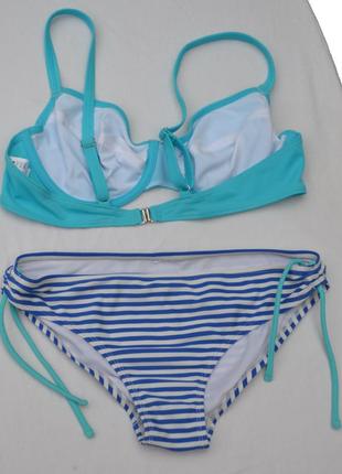 Tpehdobый купальник у морському стилі кольору морської хвилі femilet swimwear.3 фото