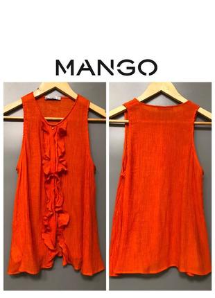 Mango безрукавка блузка блузка безрукавка топ з рюшами вільна owens lang
