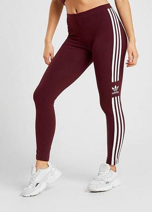 Стильные хлопоквые леггинсы лосины новые коллекции adidas originals 3-stripes trefoil leggings