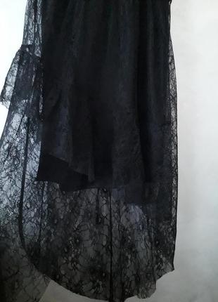 Чорне мереживне плаття stradivarius9 фото