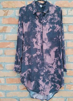 Платье - рубашка в абстрактный принт