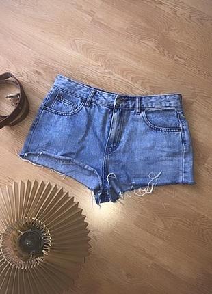 Темно-синие летние джинсовые шорты pull&bear2 фото