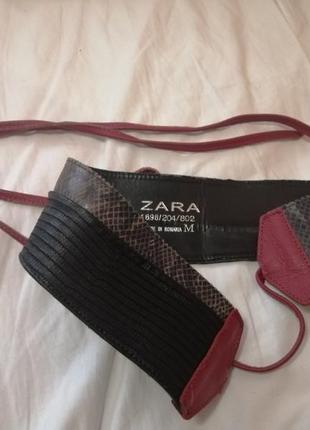 Вінтажний пояс бренд zara шкіра