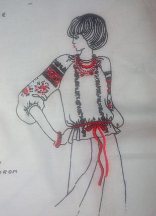 Новый набивной купон для вышивки и выкройки блузки