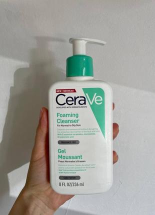 Cerave foaming cleanser гель для умывания комби, жирная, проблемная кожа 236 мл1 фото