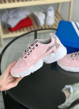 Adidas falcon шикарні жіночі кросівки адідас фалкон рожеві5 фото