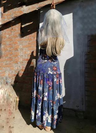 Сарафан длинный макси в принт цветы вискоза на резинке платье jaase бохо3 фото