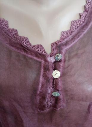 Шовкова блуза(туніка) з трикотажної вставкою3 фото