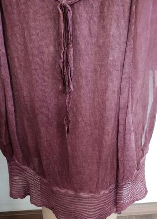 Шелковая блуза(туника) с трикотажной вставкой6 фото