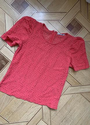 Женская футболка 3 suisses l, xl гипюр, в дырочки, ажур