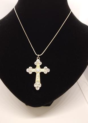 Крестик на цепочке украшение подвеска