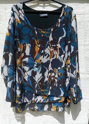 Шикарная шифоновая туника, блуза monroe&more разм 48 евро1 фото