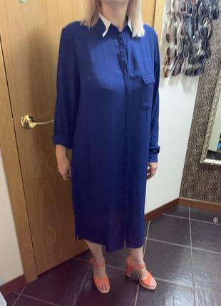 Туніка синя сукня сорочка довга сорочка6 фото