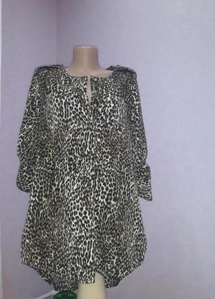 Леопардовая блуза-туника1 фото