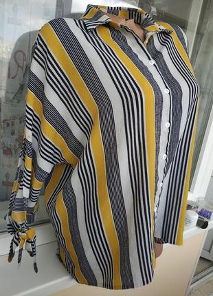 Блузка/блуза/ рубашка в полоску new look р.46-484 фото