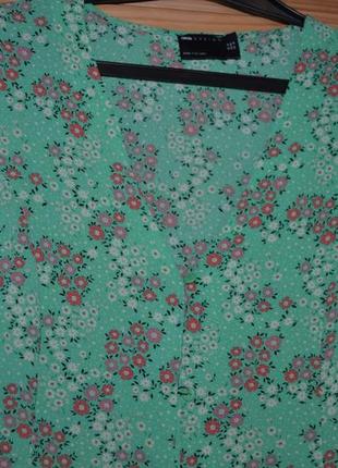 Платье asos design в цветочек, цветущая зелень, платье-рубашка, пояс6 фото