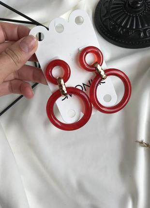 💕акція 1+1=3 стильні червоні сережки , серьги красние от monki 🌿з сайту asos2 фото