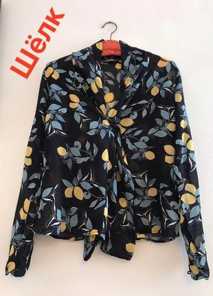 Блузка,квітковий принт,листя1 фото