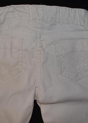 Стильные хлопковые брючки джинсы с ажурными вставками от h&m на 2-3 годика рост 984 фото