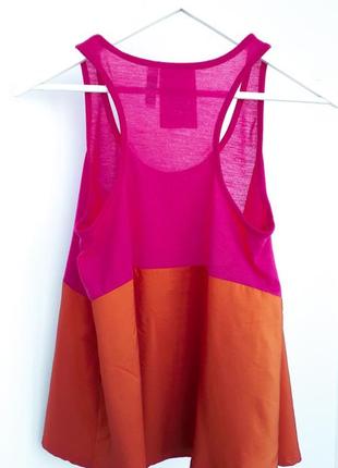Блуза без рукавов свободный крой малиновый рыжий цвет4 фото