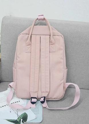 Стильный школьный рюкзак портфель сумка а4 розовый с серым в стиле канкен2 фото