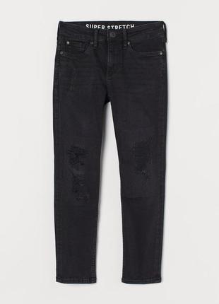 Джинсы h&m superstretch skinny fit jeans черные1 фото