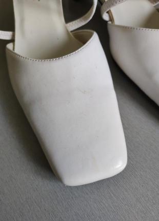 Босоножки белые квадратный носок винтаж 🔥🔥🔥7 фото