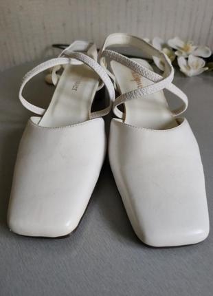 Босоножки белые квадратный носок винтаж 🔥🔥🔥8 фото