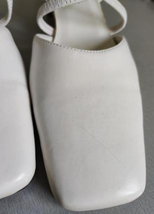 Босоножки белые квадратный носок винтаж 🔥🔥🔥9 фото