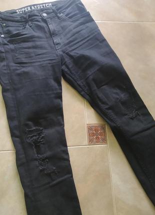 Джинсы h&m superstretch skinny fit jeans черные10 фото