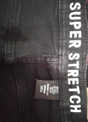 Джинсы h&m superstretch skinny fit jeans черные8 фото