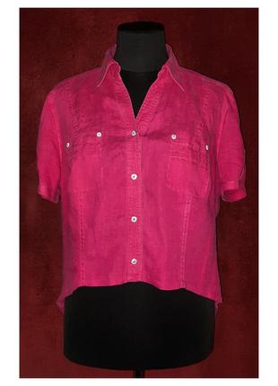 Льняная рубашка с асимметричным кроем фирмы steilmann