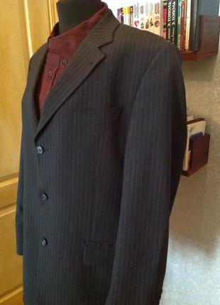 Елегантний, натуральний приталений піджак у смужку бренду digel, р. 56-583 фото