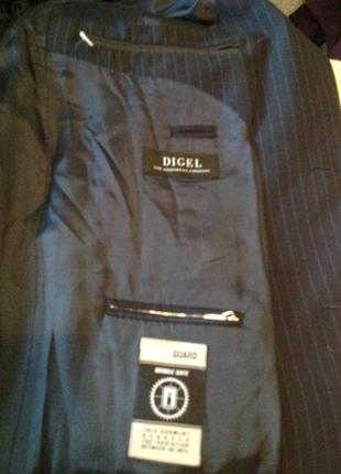 Елегантний, натуральний приталений піджак у смужку бренду digel, р. 56-589 фото