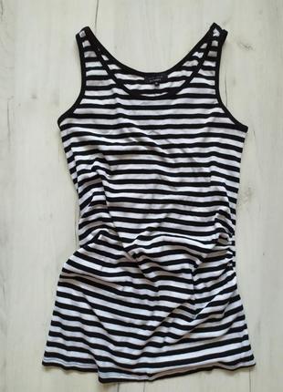 Майка для вагітних в смужку рубчик, майка тільник для вагітних