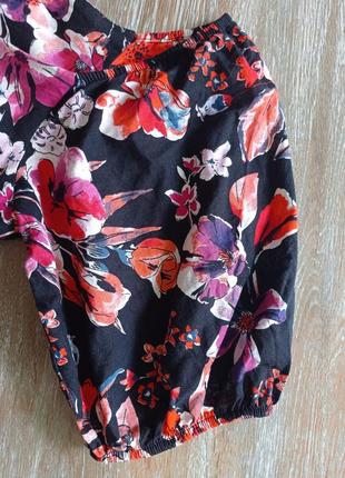 Летняя блуза с объемными рукавами и басмой6 фото