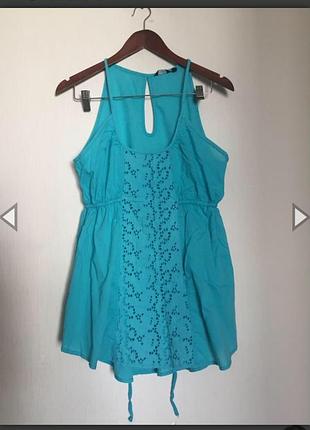 Яркая майка хлопок с прошвой