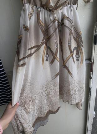 Платье кавали сарафан бежевый шифоновое платье2 фото