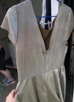 Платье  металлик серебряное платье туника8 фото