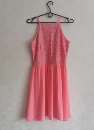 Персиковое нарядное платье на лето2 фото