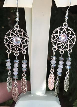 Серьги бижутерия "мелодия ветра" посеребрение