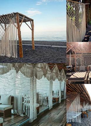 Декор, перегородки макраме для кафе, отеля, ресторана