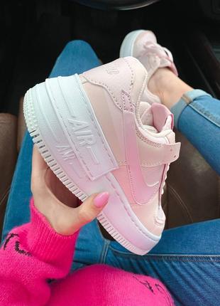 Air force 1 shadow reflective pink жіночі рожеві рефлективні світяться кросівки найк / рожеві жіночі кросівки рефлективні6 фото