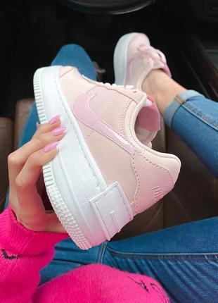 Air force 1 shadow reflective pink женские розовые рефлективные светящиеся кроссовки найк / рожеві жіночі рефлективні кросівки7 фото